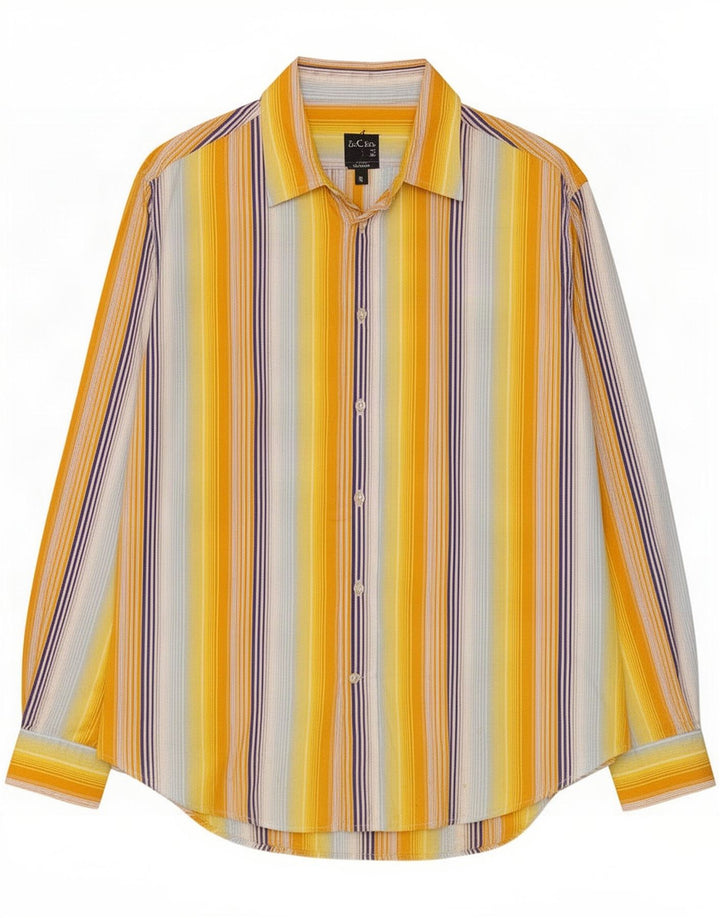 Camisa masculina Massimo Dutti tamanho 42 listrado amarelo grande