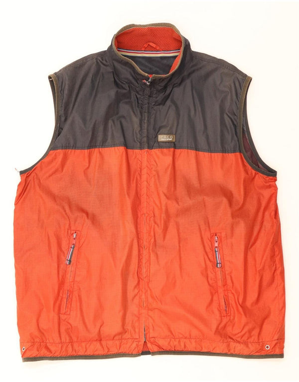 Paco Mens Gilet UK 40 Grande Laranja Colourblock Nylon