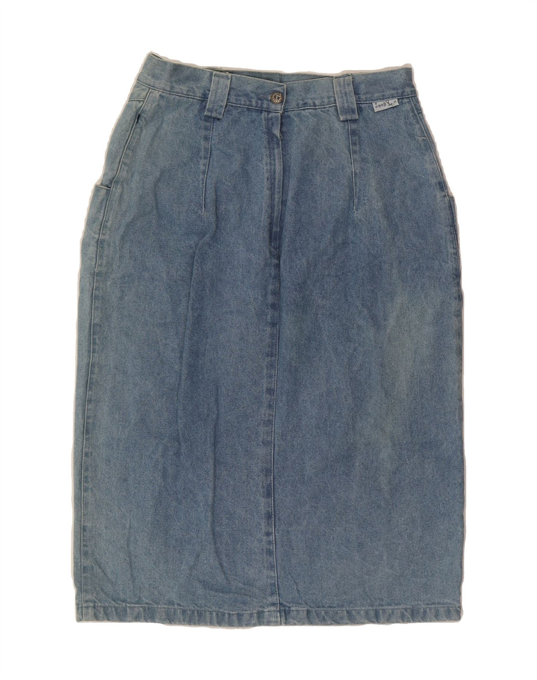 VINTAGE Womens Denim Skirt IT 44 Medium W26 Blue Cotton Vintage Vintage and Second-Hand Vintage from Messina Hembry 