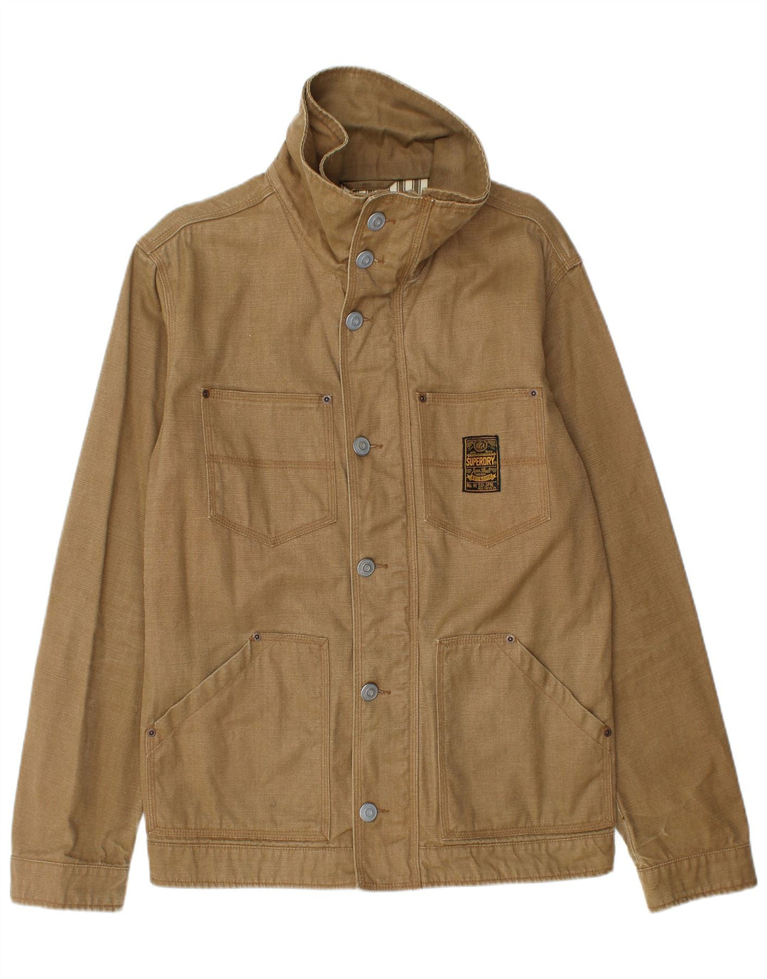Jaqueta utilitária masculina SUPERDRY UK 40 algodão bege grande