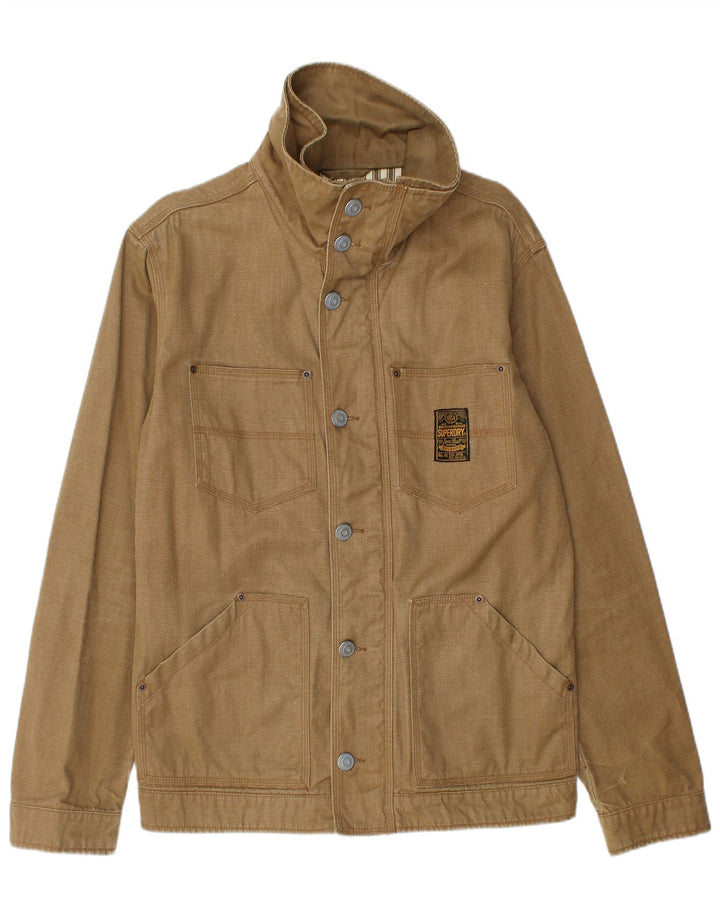 Jaqueta utilitária masculina SUPERDRY UK 40 algodão bege grande