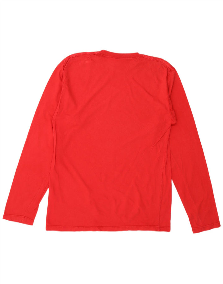 Adidas Mens Top Manga Longa UK 36/38 Pequeno Vermelho