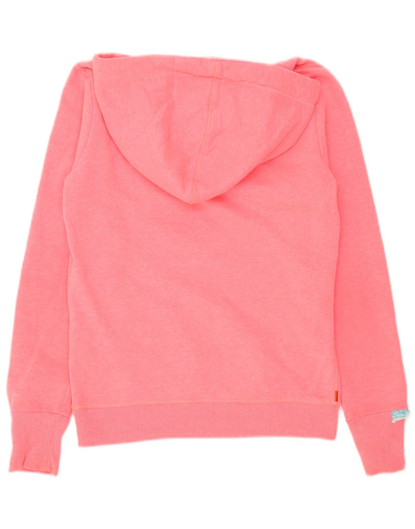Superdry feminino gráfico moletom com capuz UK 6 XS rosa poliéster