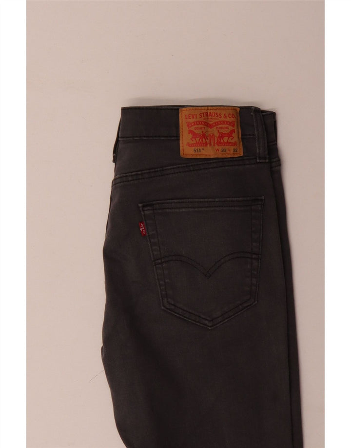Calça Jeans Levis 511 Slim Masculina W33 L32 Cinza Algodão