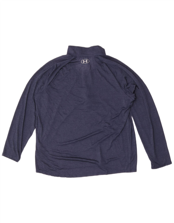 Under Armour Feminino Zip Neck Pulôver Treino Top Reino Unido 18 XL Azul Marinho
