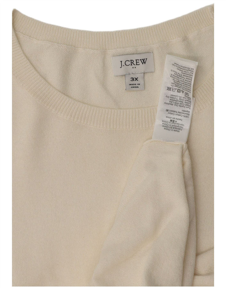J. CREW Suéter feminino com gola redonda UK 22 3XL algodão branco