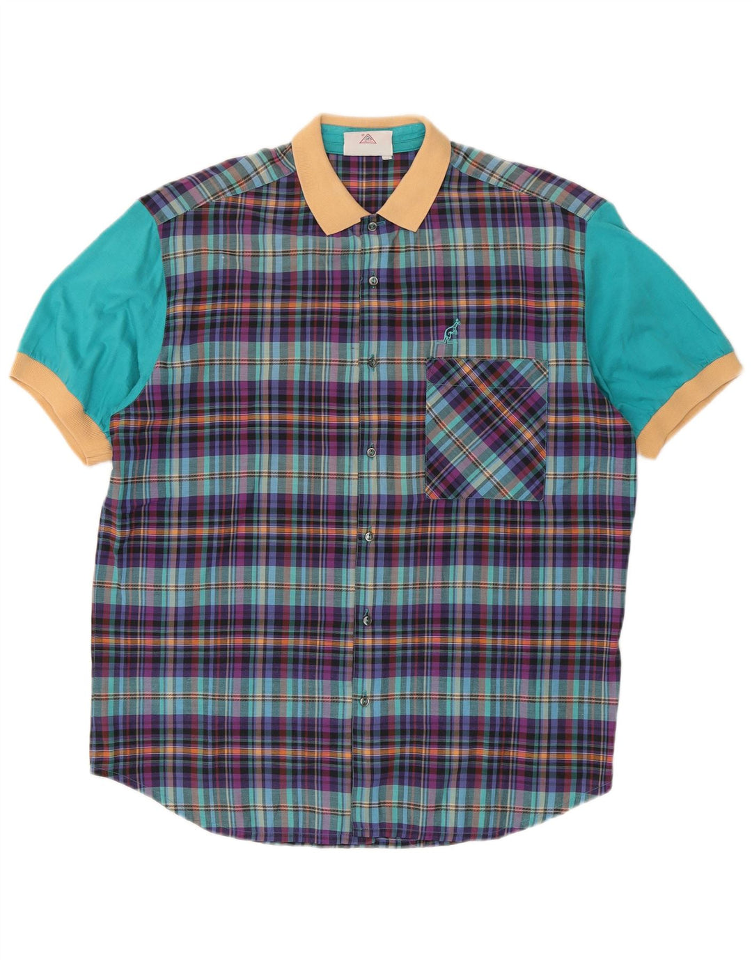 Camisa masculina de manga curta AUSTRALIAN L'ALPINA IT 52 grande xadrez multicolorida