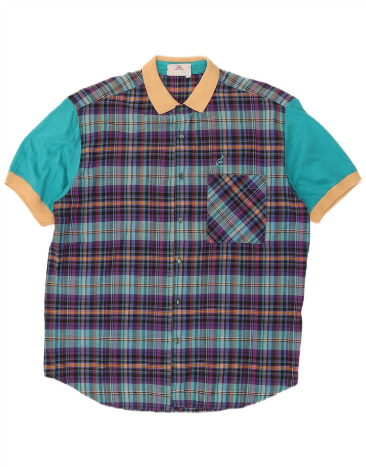 Camisa masculina de manga curta AUSTRALIAN L'ALPINA IT 52 grande xadrez multicolorida
