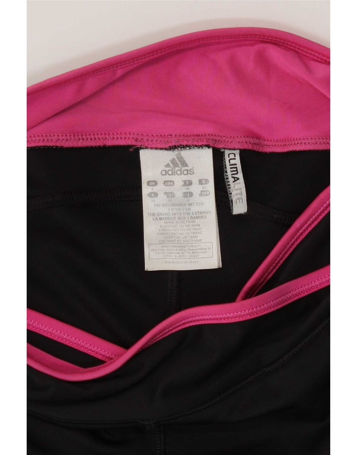 Adidas Womens Climalite Capri Leggings UK 8 Pequeno Poliéster Preto
