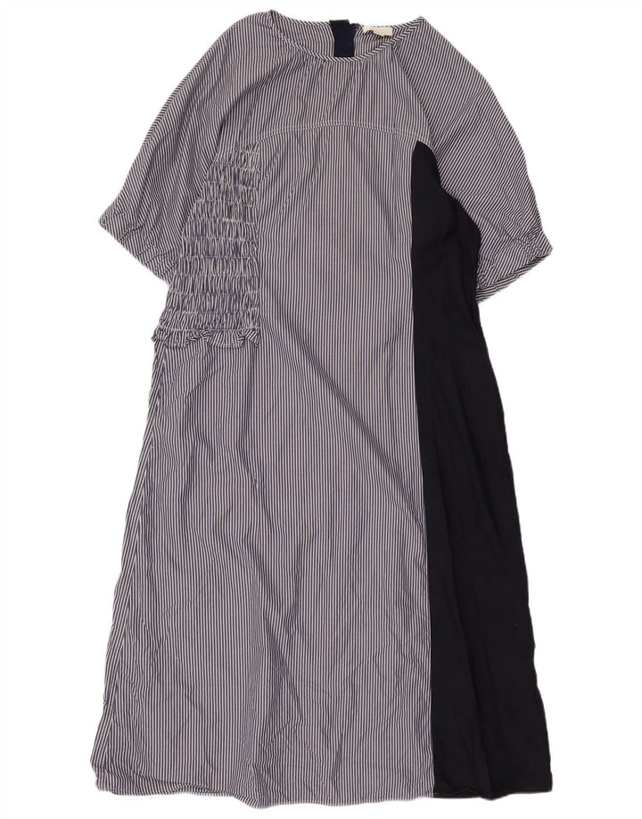 Vestido maxi feminino COS EU 44 XL azul marinho risca de giz algodão