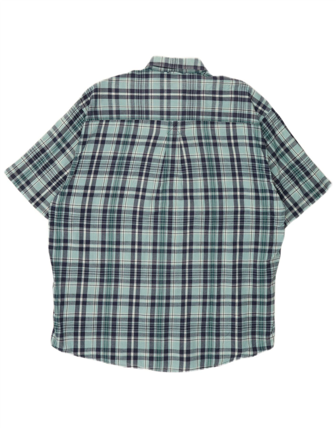 EDDIE BAUER Camisa masculina de manga curta XL azul xadrez algodão