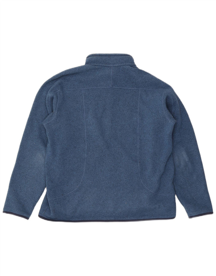Suéter masculino Patagonia com zíper e gola grande poliéster azul