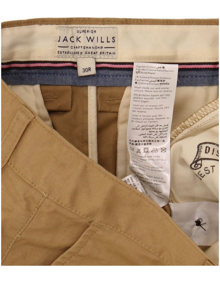 Jack Wills Mens Chino Shorts W30 Algodão Bege Médio