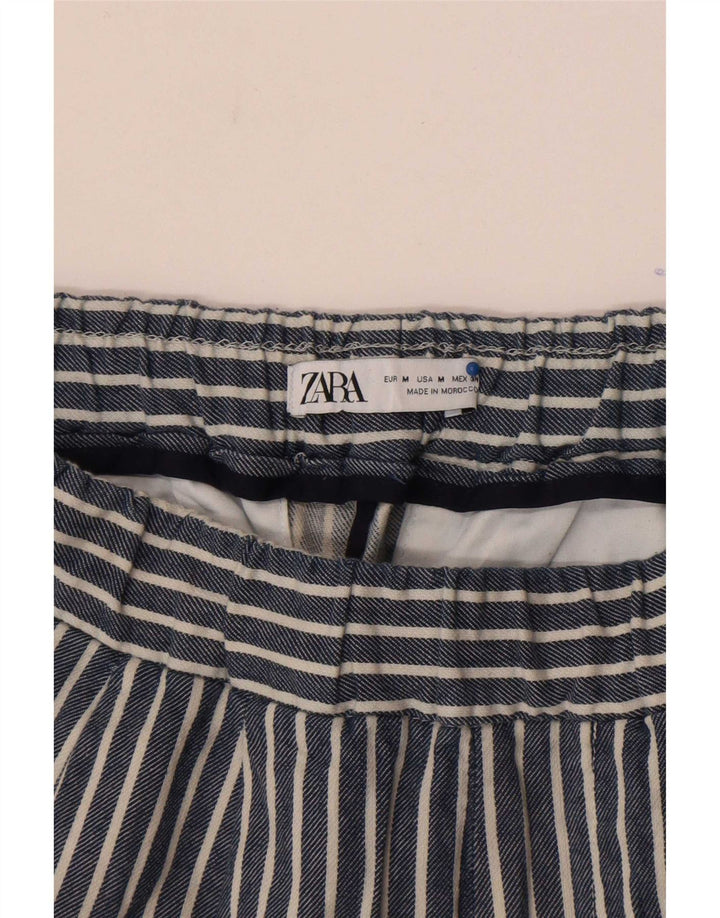 Zara Mens Sport Shorts Médio Azul Marinho Listrado