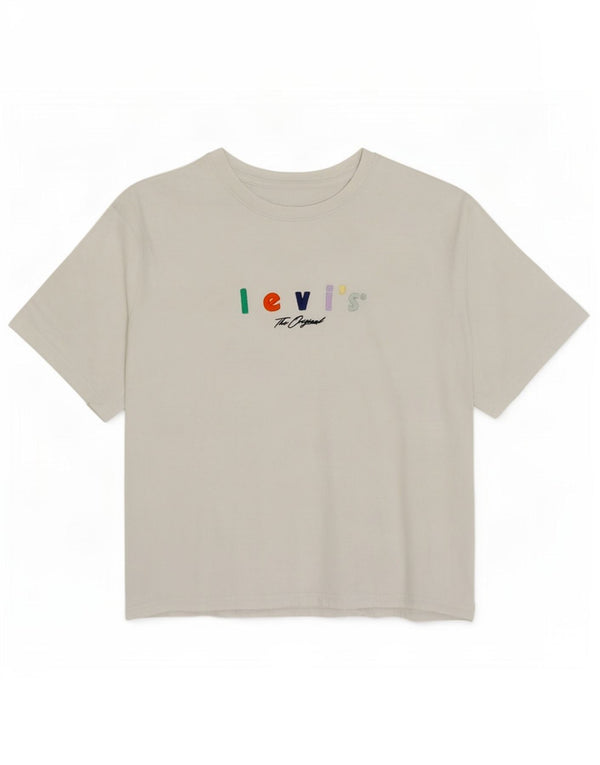 Camiseta feminina Levi's Relaxed Fit Graphic UK 14 Médio Branco