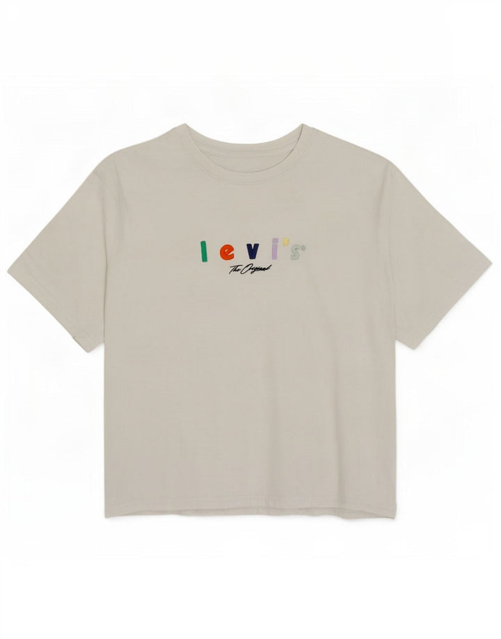 Camiseta feminina Levi's Relaxed Fit Graphic UK 14 Médio Branco