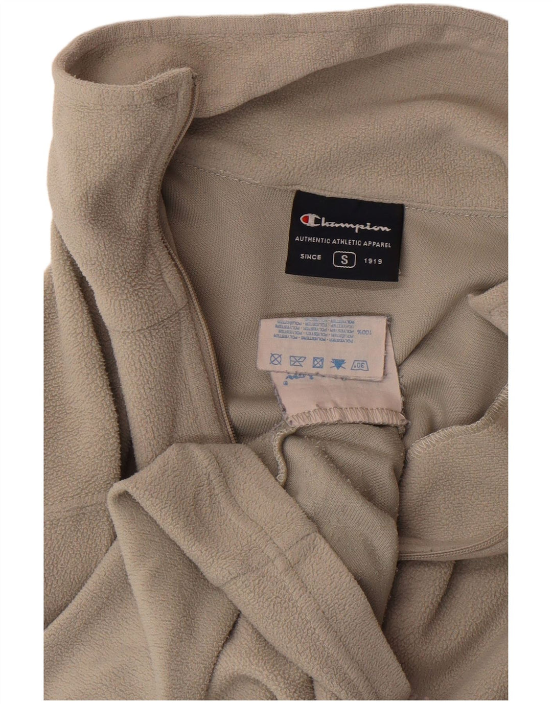 Jumper de lã masculino Champion com zíper e gola pequena em poliéster cinza