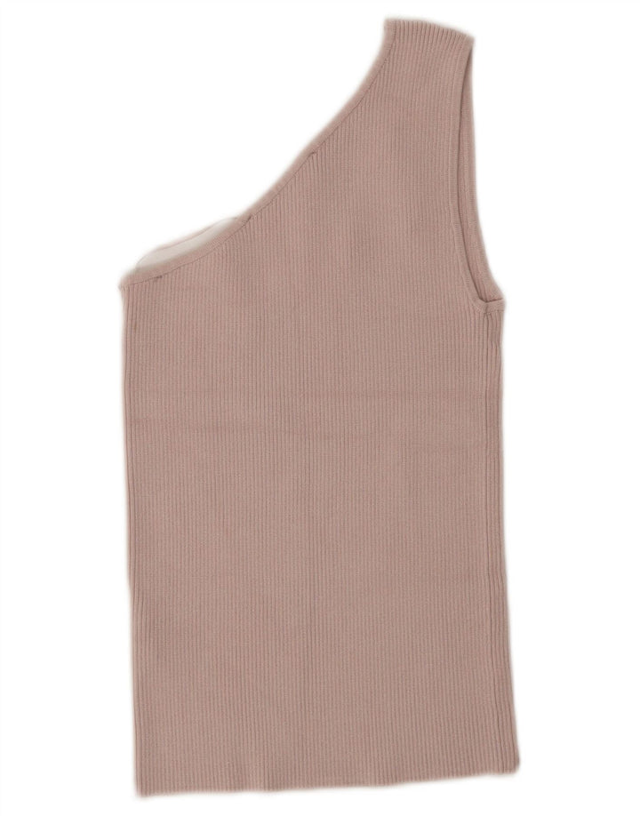 Zara Womens Crop One Ombro Top Reino Unido 8 Pequeno Rosa Viscose