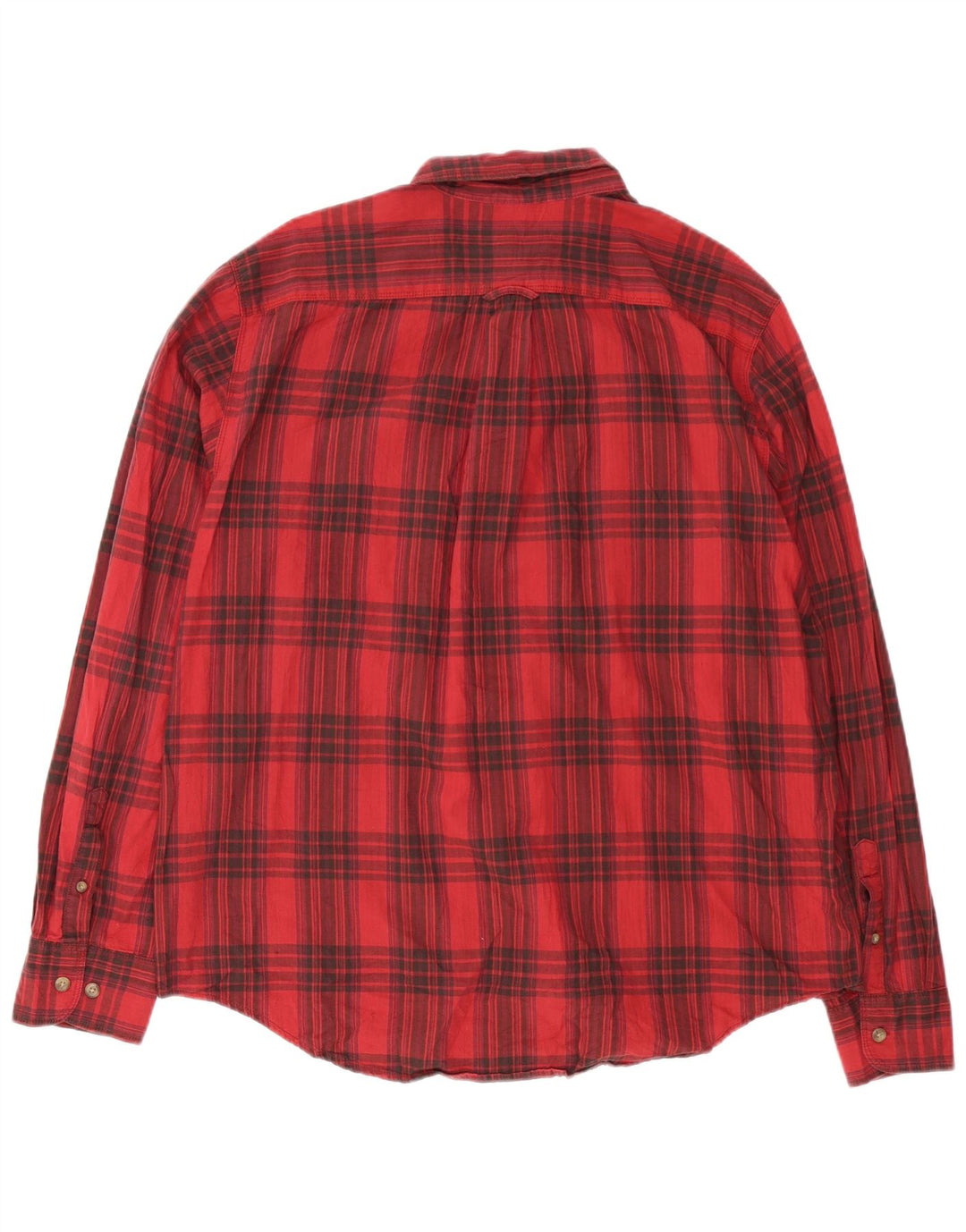 Camisa masculina de flanela Eddie Bauer XL algodão xadrez vermelho