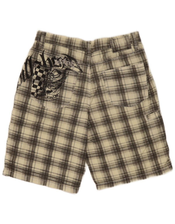 Billabong masculino gráfico casual shorts W32 algodão xadrez bege médio