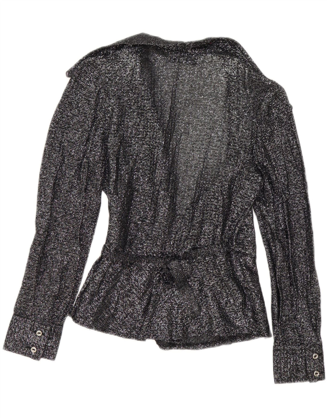 Blusa feminina vintage envoltória UE 38 média preta manchada