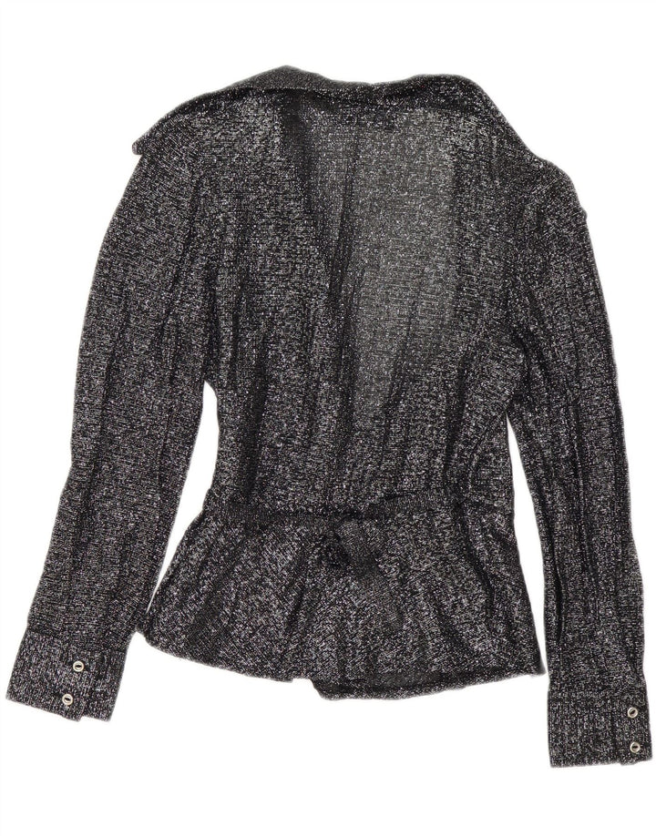 Blusa feminina vintage envoltória UE 38 média preta manchada