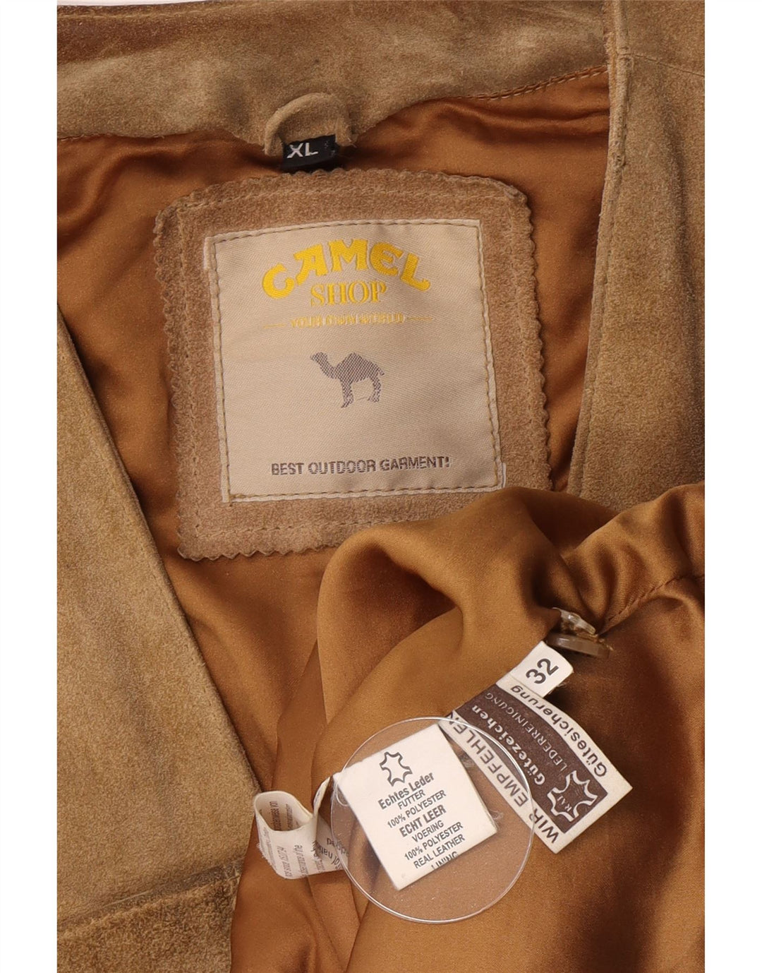 Colete masculino de camurça Camel Active XL couro bege