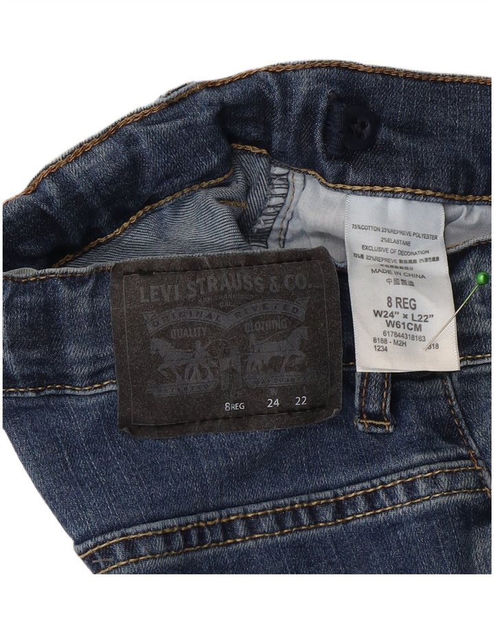 Levi's Boys 511 Slim Jeans 7-8 Anos W24 L22 Azul Algodão