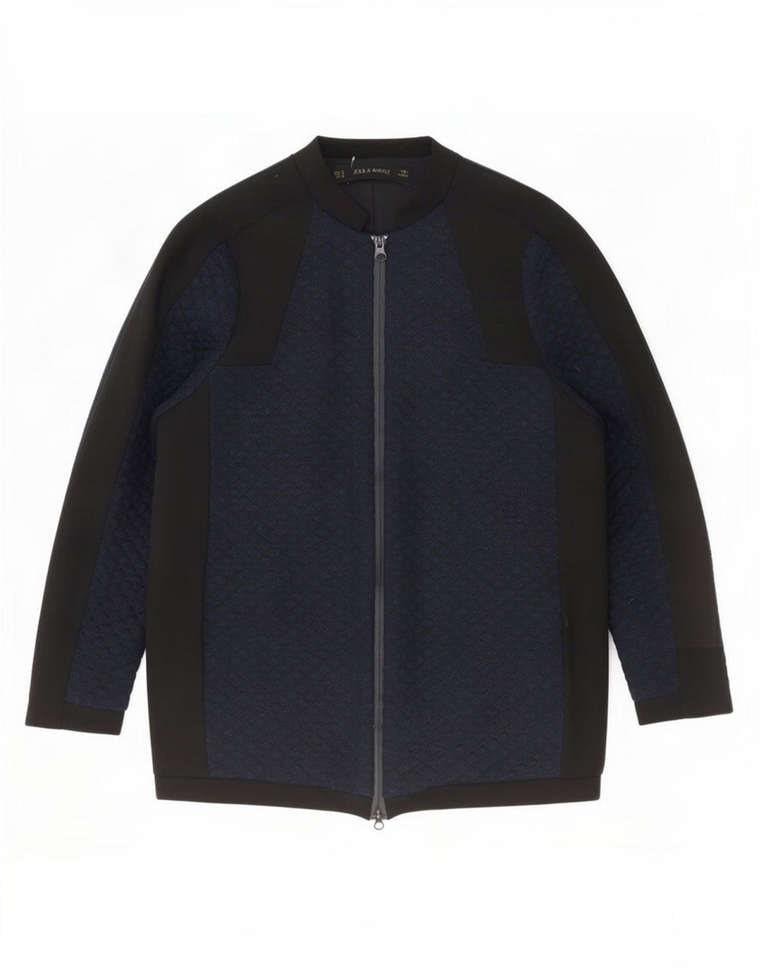 Jaqueta Bomber Oversized Feminina Zara Reino Unido 10 Pequeno Bloco Colorido Azul Marinho