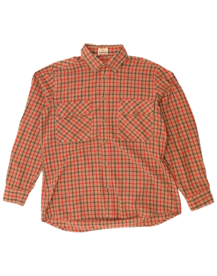Camisa masculina de flanela Ivy Oxford xadrez médio vermelho
