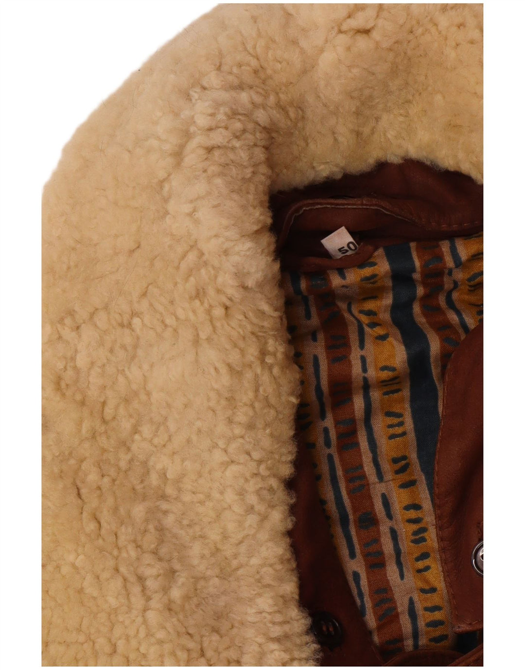 Casaco de couro masculino VINTAGE IT 50 grande marrom