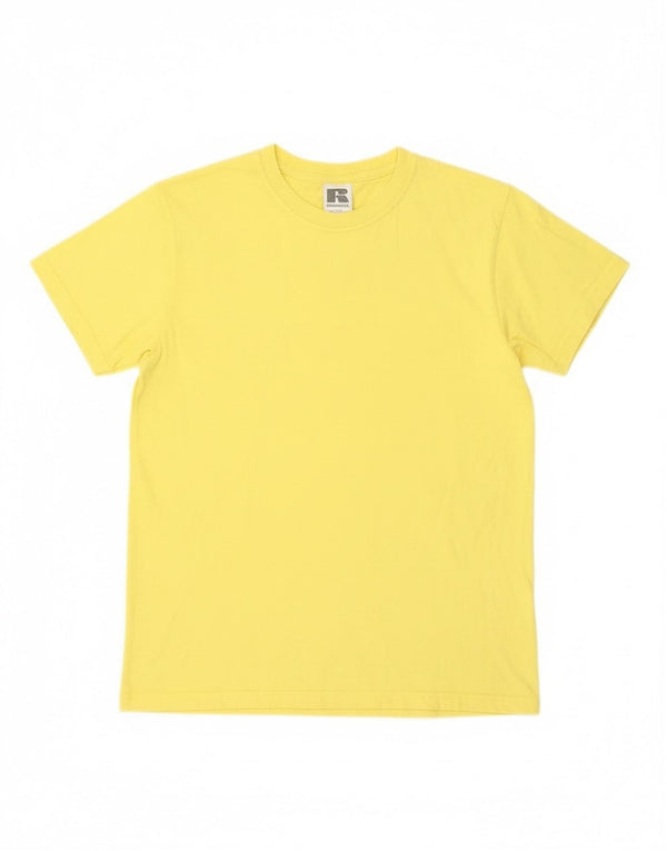 Russell Athletic Boys T-Shirt Top 11-12 Years Yellow Cotton