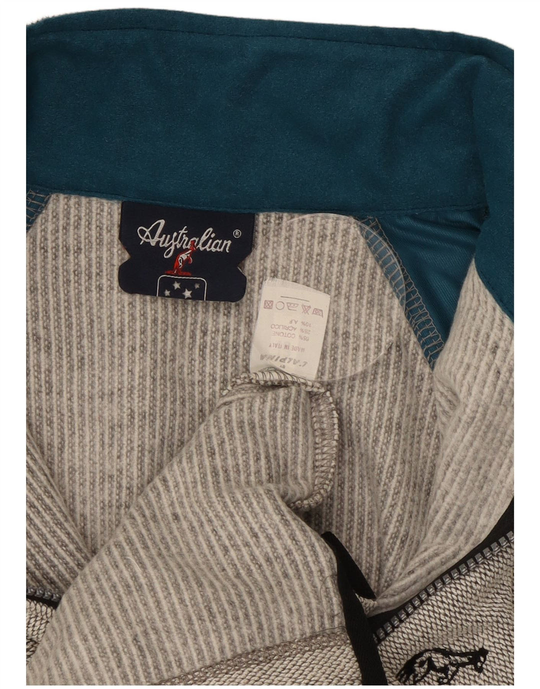 AUSTRALIAN L'ALPINA Jaqueta masculina de treino IT 46 Small Grey Colourblock