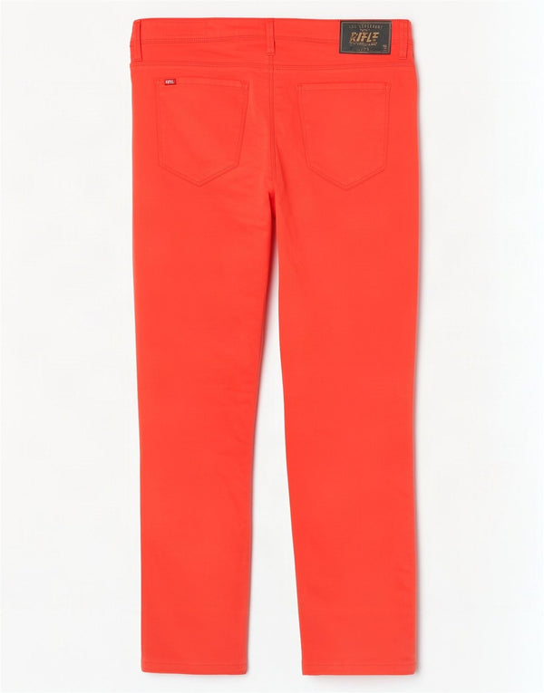 Calça feminina Rifle Crudella cintura média slim casual W32 L28 algodão vermelho