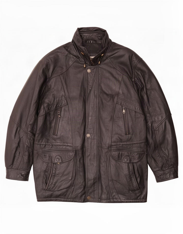 Jaqueta de couro masculina CLASSIC UK 40 grande preta