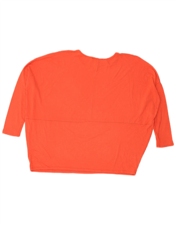 Top feminino oversized Dack's manga 3/4 Reino Unido 10 viscose laranja pequena
