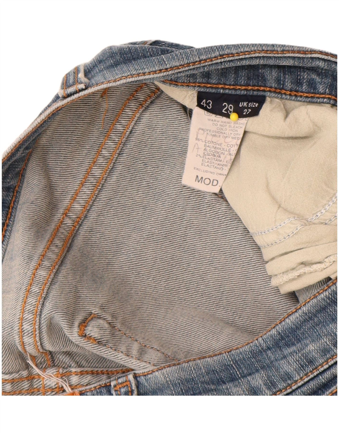 Trussardi Jeans feminino bootcut jeans W27 L30 azul algodão