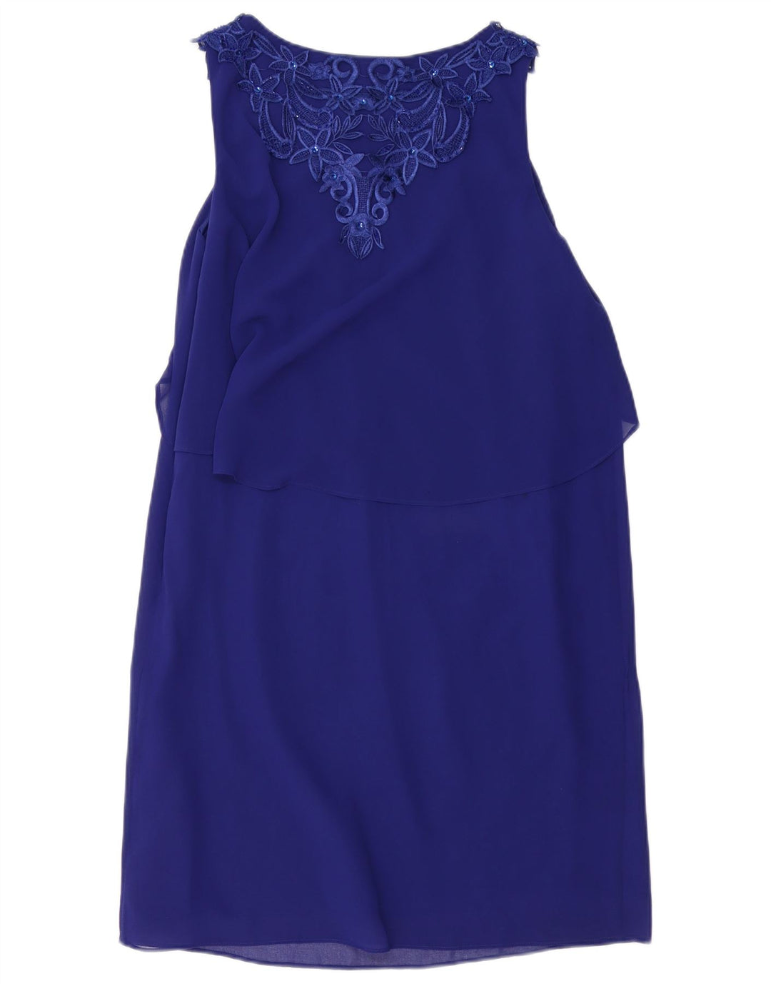 Vestido feminino MONSOON sem mangas, tamanho UK 10, pequeno, azul, acetato floral