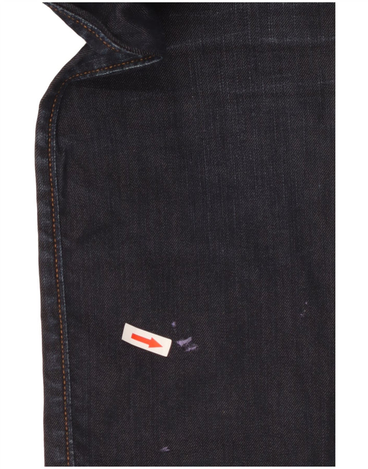 Hugo Boss Mens Straight Jeans Tamanho 32 W32 L32 Azul Marinho Algodão