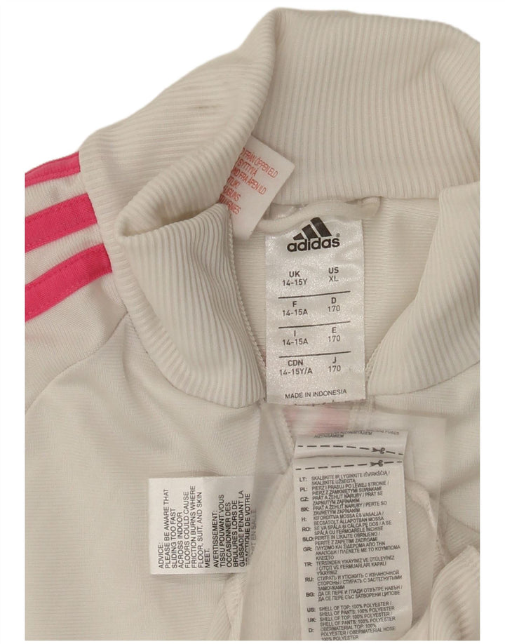 Jaqueta Adidas Girls Graphic Treino Top 14-15 Anos Poliéster Branco