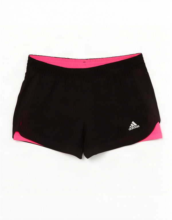 Adidas Womens Climalite Sport Shorts UK 8/10 Pequeno Poliéster Preto