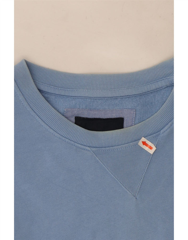 Crew Clothing Mens Moletom Jumper Grande Algodão Azul