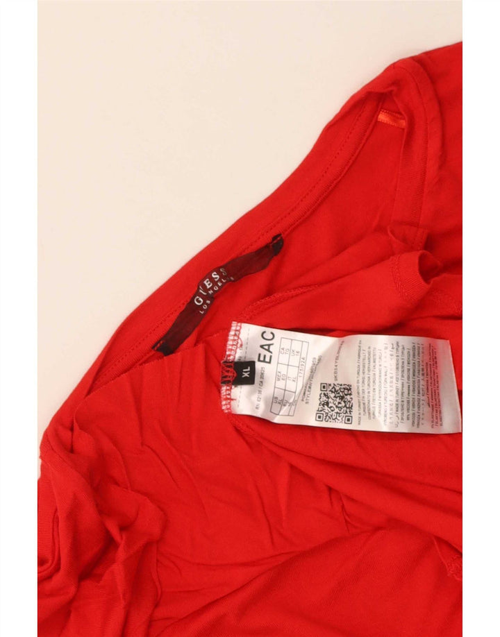 Camiseta feminina Guess UK 16 grande viscose vermelha