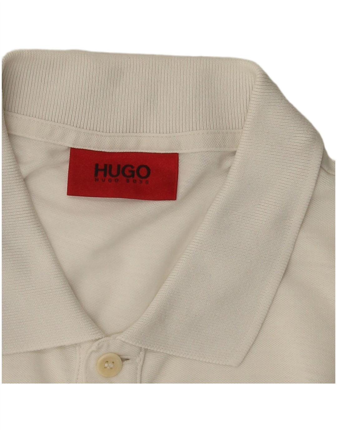 Camisa polo masculina Hugo Boss pequena algodão branco