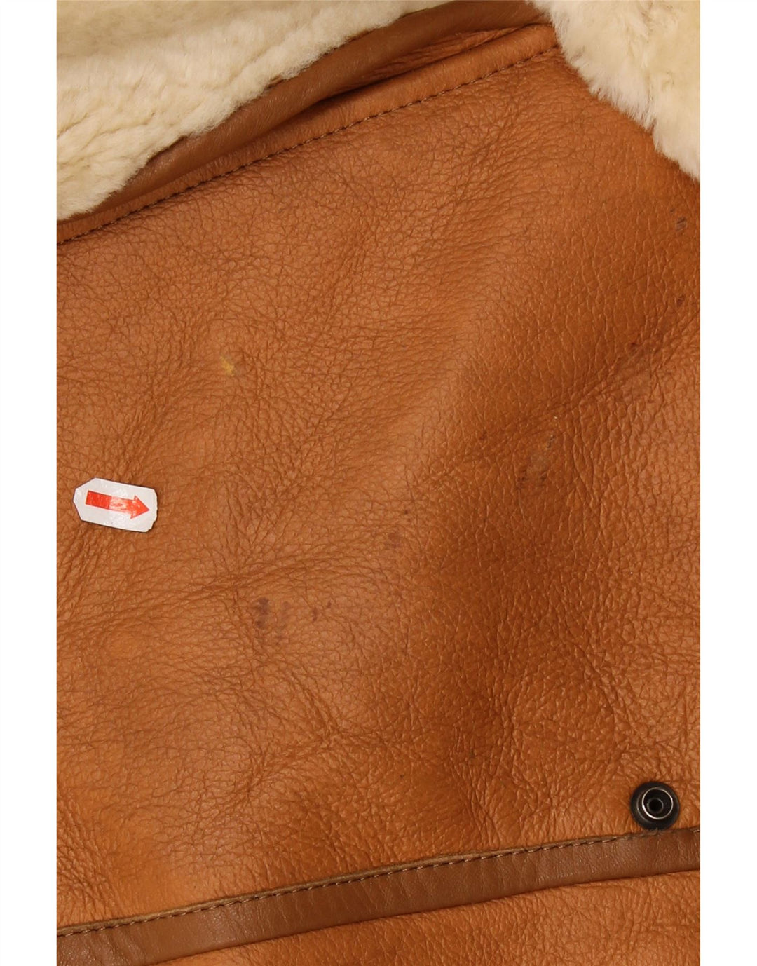 Jaqueta masculina vintage Shearling UK 36 pequena marrom