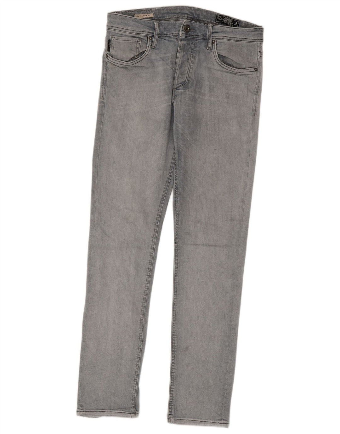 Jack & Jones Masculino Tim Slim Jeans W31 L32 Algodão Cinza