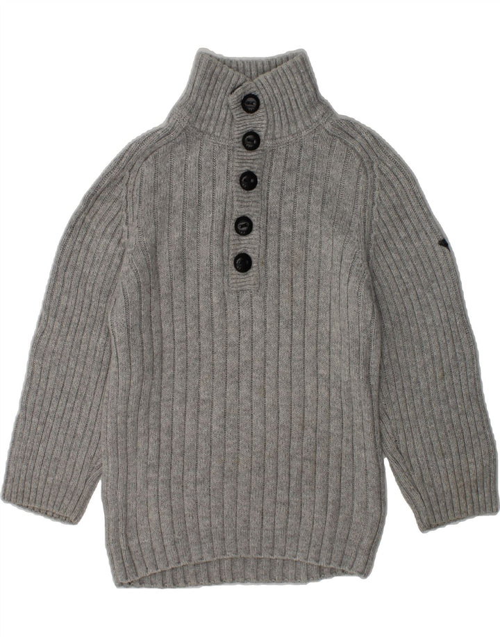 TIMBERLAND Boys Button Neck Jumper Sweater 3-4 Years Grey Cotton | Vintage Timberland | Thrift | Second-Hand Timberland | Used Clothing | Messina Hembry 