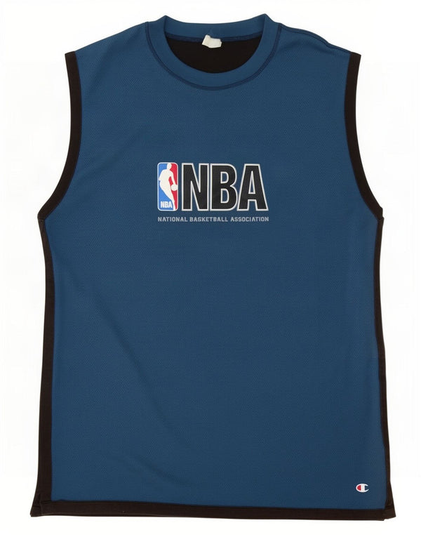Colete gráfico NBA masculino Champion XL azul marinho bloco colorido
