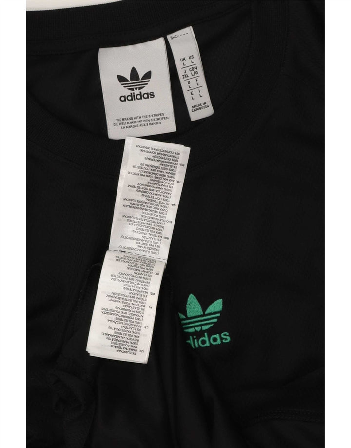 Adidas Mens Camiseta Top Grande Preto Argyle/Diamante Poliéster
