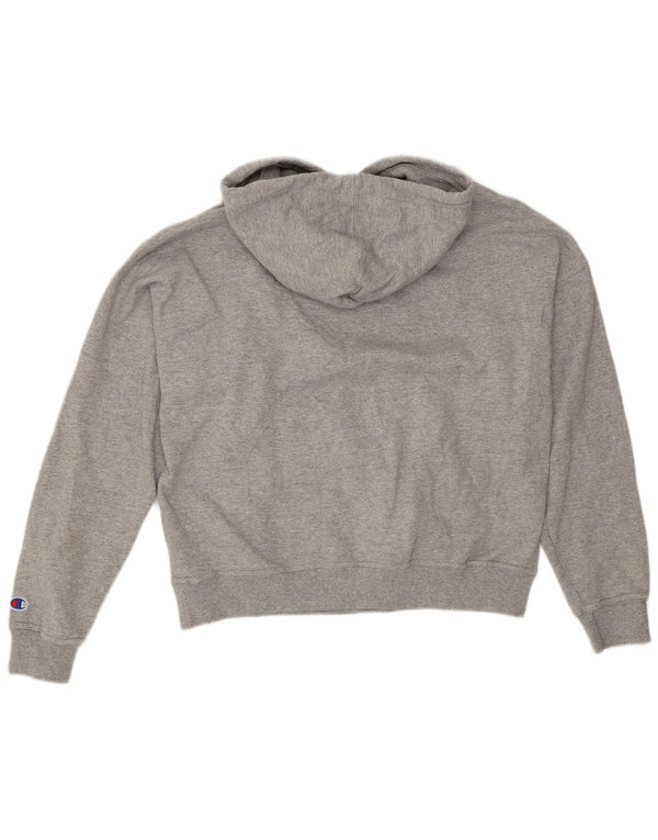 Jumper feminino com capuz gráfico grande Champion UK 14 cinza médio manchado